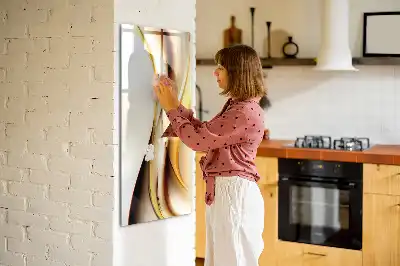 Magnetinė sauso valymo lenta auksinė bangų abstrakcija