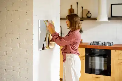 Magnetinė sauso valymo lenta auksinė bangų abstrakcija