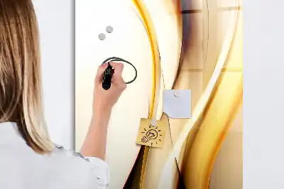 Magnetinė sauso valymo lenta auksinė bangų abstrakcija