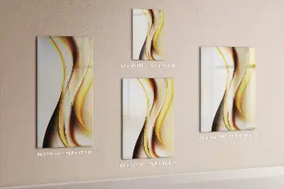 Magnetinė sauso valymo lenta auksinė bangų abstrakcija