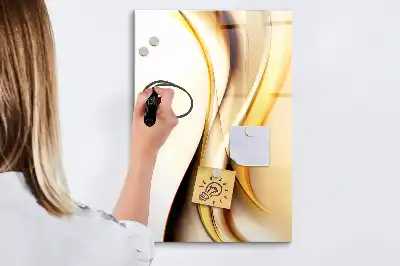 Magnetinė sauso valymo lenta auksinė bangų abstrakcija