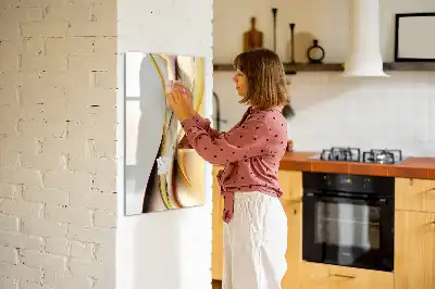 Magnetinė sauso valymo lenta auksinė bangų abstrakcija