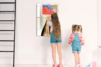 Magnetinė sauso valymo lenta auksinė bangų abstrakcija