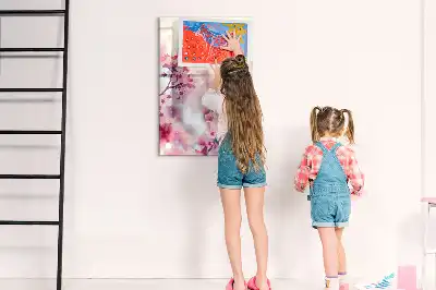 Magnetinė sauso valymo lenta su pavasario gėlių raštu