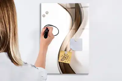 Magnetinė sauso valymo lenta bangų abstrakcijos dizaino