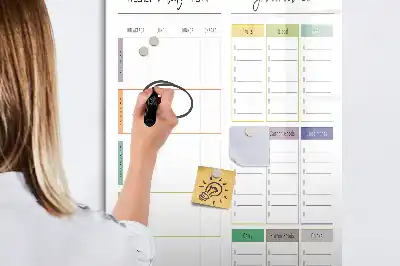 Magnetinė savaitės valgiaraščio lenta sauso valymo