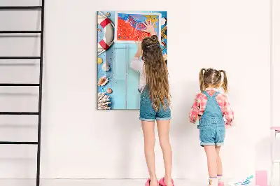 Magnetinė lenta sausam valymui paplūdimio mėgėjų rinkinys