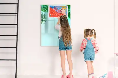 Magnetinė sauso valymo lenta palmės lapų rašto