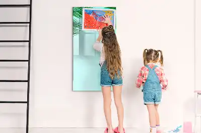 Magnetinė sauso valymo lenta palmės lapų rašto