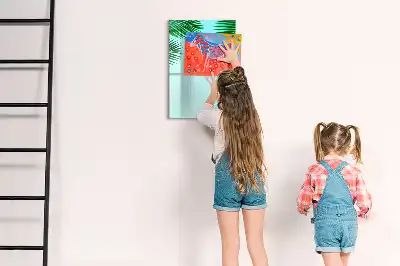 Magnetinė sauso valymo lenta palmės lapų rašto