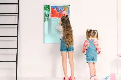 Magnetinė sauso valymo lenta palmės lapų rašto
