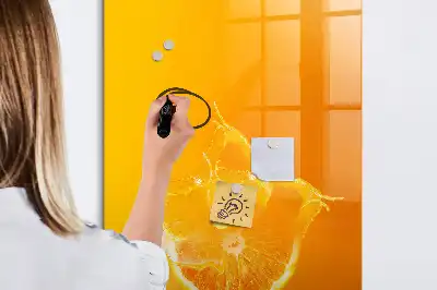Magnetinė sauso valymo lenta apelsinų sulčių tema