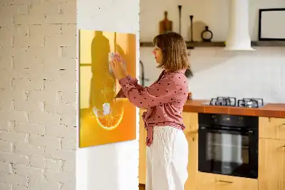 Magnetinė sauso valymo lenta apelsinų sulčių tema