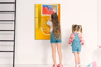Magnetinė sauso valymo lenta apelsinų sulčių tema