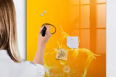 Magnetinė sauso valymo lenta apelsinų sulčių tema