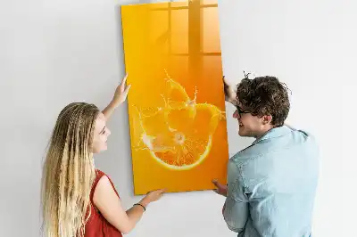 Magnetinė sauso valymo lenta apelsinų sulčių tema