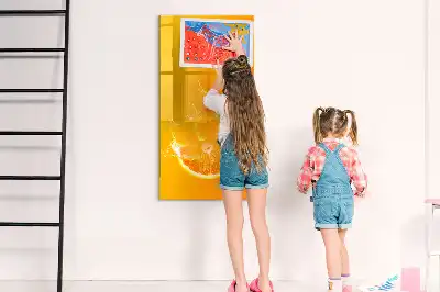 Magnetinė sauso valymo lenta apelsinų sulčių tema
