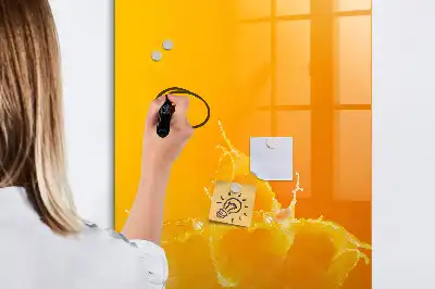 Magnetinė sauso valymo lenta apelsinų sulčių tema