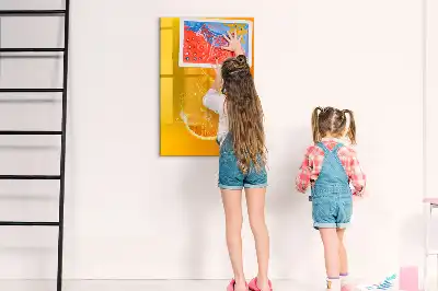 Magnetinė sauso valymo lenta apelsinų sulčių tema