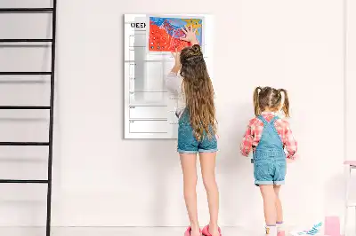 Magnetinė savaitės valgiaraščio lenta sauso valymo
