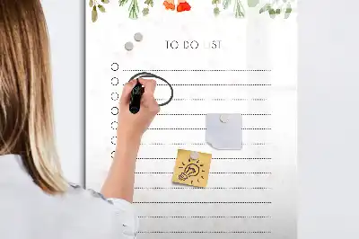 Magnetinė sauso valymo lenta su šiandienos darbų sąrašu