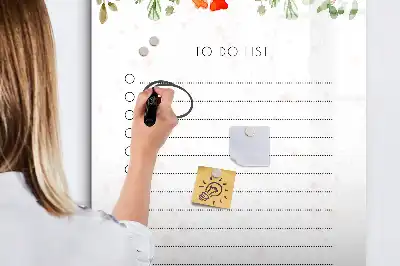 Magnetinė sauso valymo lenta su šiandienos darbų sąrašu