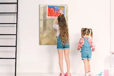 Magnetinė sauso valymo lenta trikampių abstrakcijos dizaino