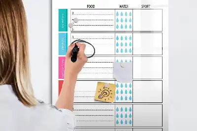Magnetinė savaitės valgiaraščio lenta sauso valymo