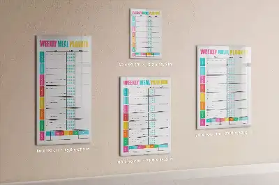 Magnetinė savaitės valgiaraščio lenta sauso valymo