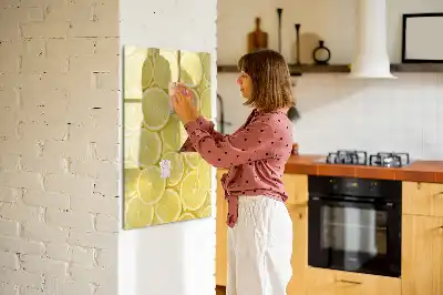 Magnetinė sauso valymo lenta citrinų griežinėlių raštas