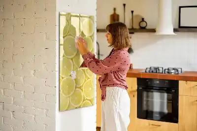 Magnetinė sauso valymo lenta citrinų griežinėlių raštas