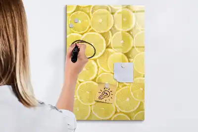 Magnetinė sauso valymo lenta citrinų griežinėlių raštas