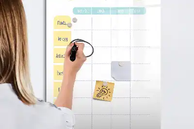 Magnetinė savaitės valgiaraščio lenta skirta sausam valymui