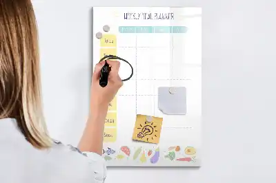 Magnetinė savaitės valgiaraščio lenta skirta sausam valymui