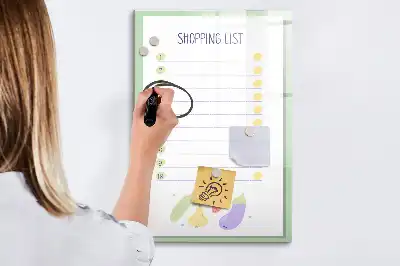 Magnetinė sauso valymo lenta pirkinių sąrašui