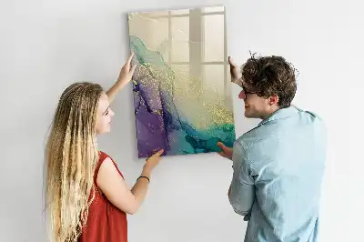 Magnetinė sauso valymo lenta spalvingo marmuro rašto