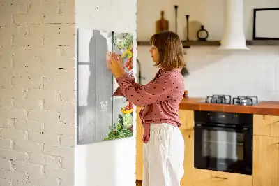 Magnetinė sauso valymo lenta daržovės ant medžio