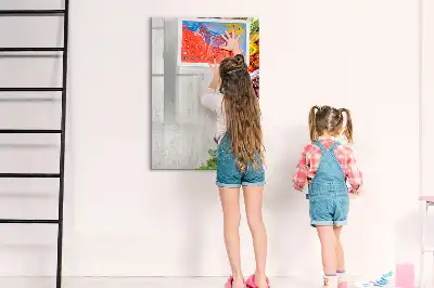 Magnetinė sauso valymo lenta daržovės ant medžio
