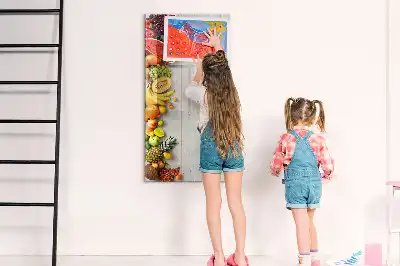 Magnetinė sauso valymo lenta daržovės ant medžio