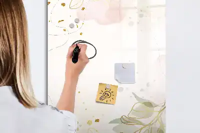 Magnetinė sauso valymo lenta auksinė daržovių abstrakcija