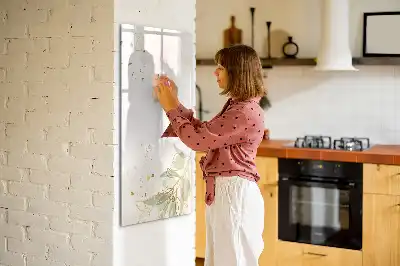 Magnetinė sauso valymo lenta auksinė daržovių abstrakcija