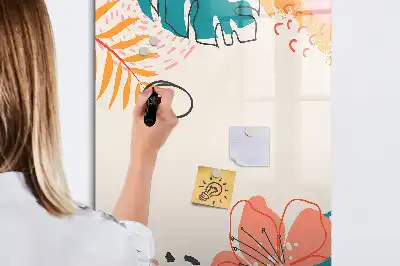 Magnetinė sauso valymo lenta vasaros gėlės rašto