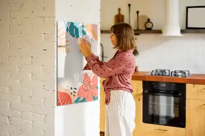 Magnetinė sauso valymo lenta vasaros gėlės rašto
