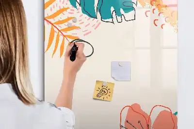 Magnetinė sauso valymo lenta vasaros gėlės rašto