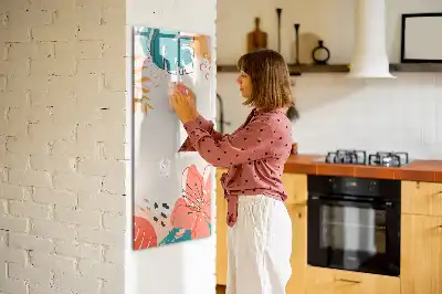 Magnetinė sauso valymo lenta vasaros gėlės rašto