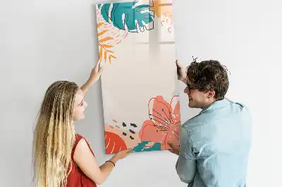 Magnetinė sauso valymo lenta vasaros gėlės rašto
