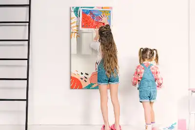 Magnetinė sauso valymo lenta vasaros gėlės rašto