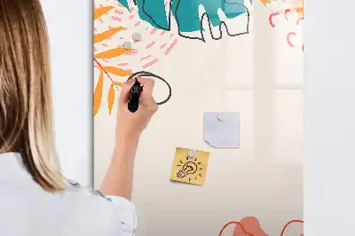 Magnetinė sauso valymo lenta vasaros gėlės rašto