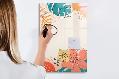 Magnetinė sauso valymo lenta vasaros gėlės rašto