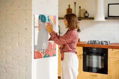 Magnetinė sauso valymo lenta vasaros gėlės rašto